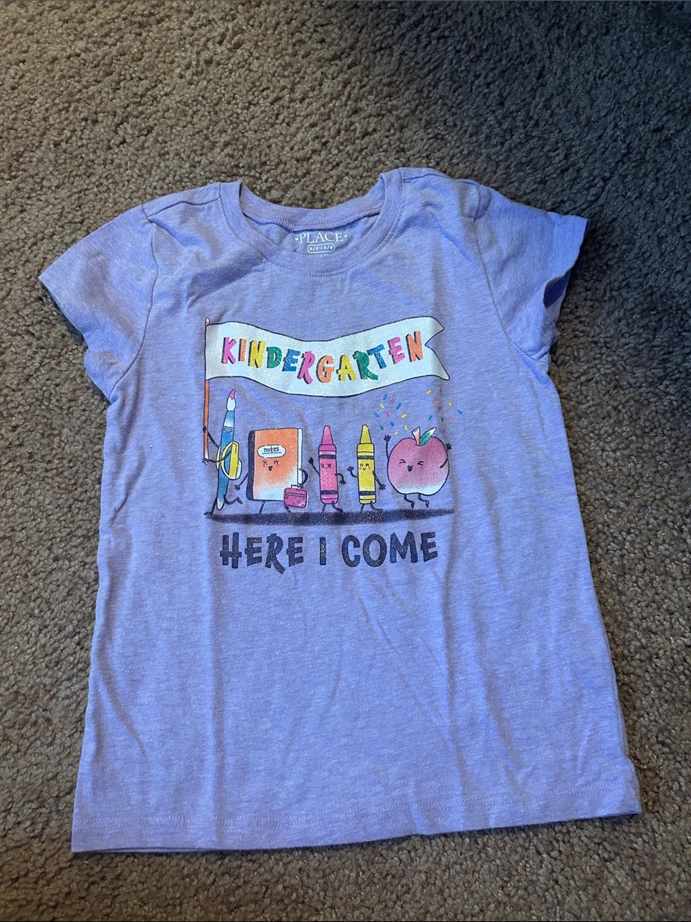 The Children's Place Lilac Kindergarten Graphic Tee
